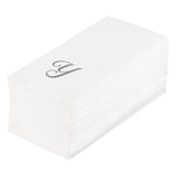 Towels, Guest, Luxenap, Linen-Like, White, with Silver Cursive Letter Y, Air Laid, 15.75 x 8 Inch,50 - 1 EACH
