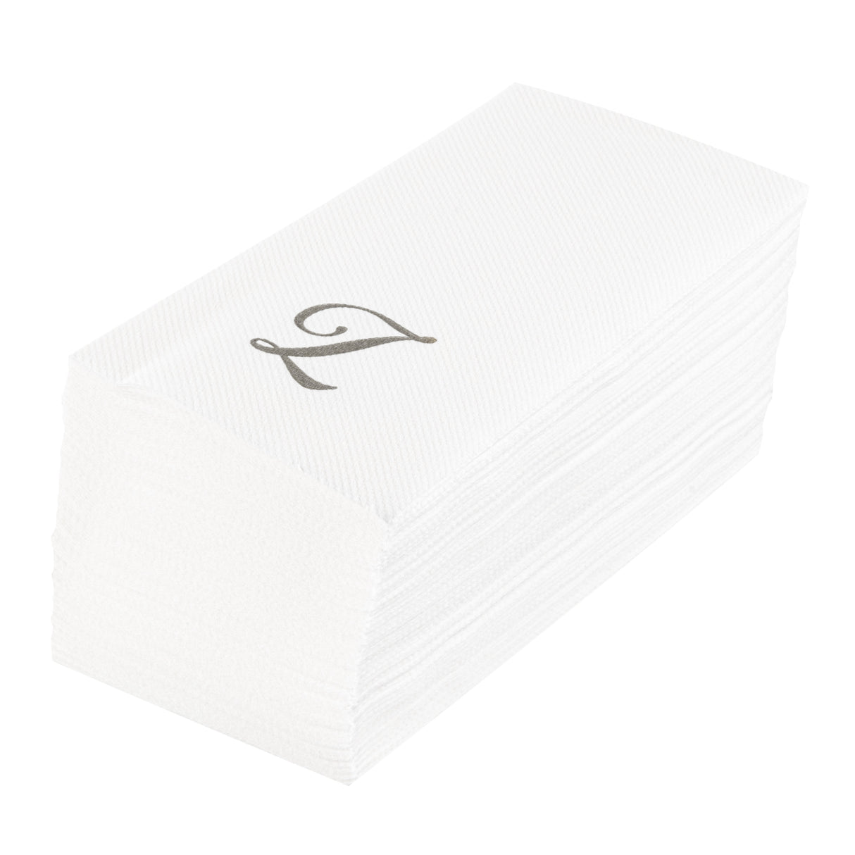 Towels, Guest, Luxenap, Linen-Like, White, with Silver Cursive Letter Z, Air Laid, 15.75 x 8 Inch,50 - 1 EACH