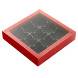 Boxes, 9-Compartment Candy & Chocolate, Sweet Vision, Paper, Red, 7.25 x 7.25 x 1.5 Inch, Rectangular, 1 Each,10 - 1 COUNT