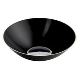 Bowls, Moderna 16 Ounce, Plastic, Black with Gold Rim, Round, 7 x 7 x 2 Inch,20 - 1 EACH