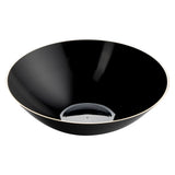 Bowls, Moderna 16 Ounce, Plastic, Black with Gold Rim, Round, 7 x 7 x 2 Inch, 1 Each,20 - 1 COUNT