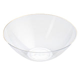 Bowls, Moderna 6 Ounce, Plastic, Clear with Gold Rim, Round, 4.75 x 4.75 x 1.75 Inch,20 - 1 EACH
