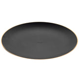 Plates, Moderna 10 x 0.75 Inch, Plastic, Black with Gold Rim, Round,40 - 1 EACH
