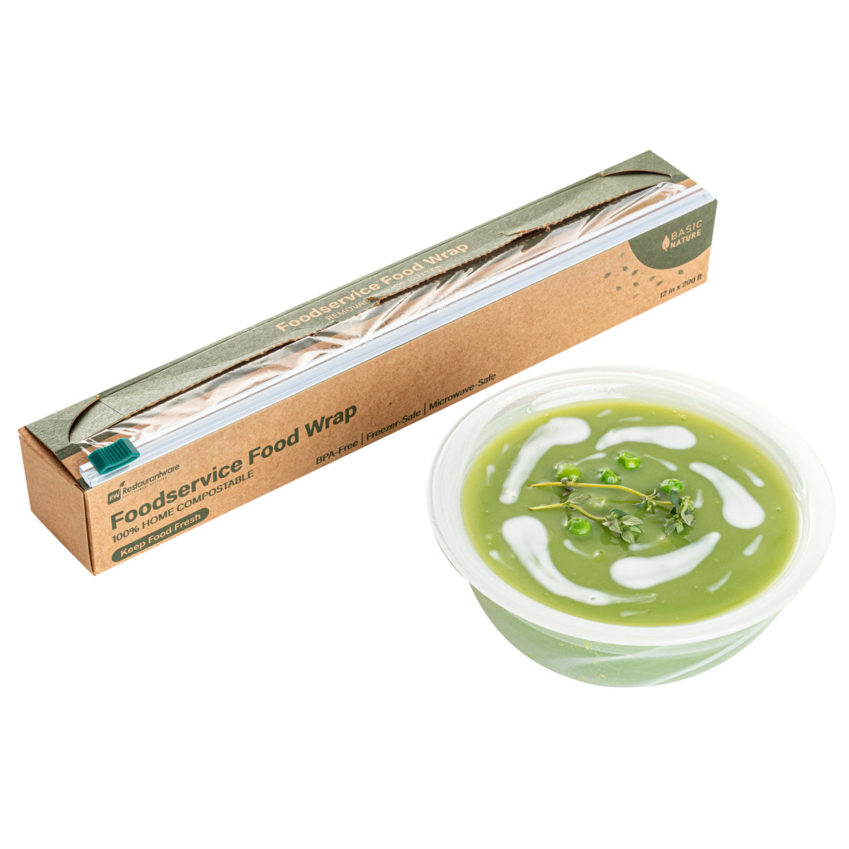 Film Roll, Cling Wrap, 12 Inch, BPA Free, Compostable, Microwave Safe,1 - 1 EACH