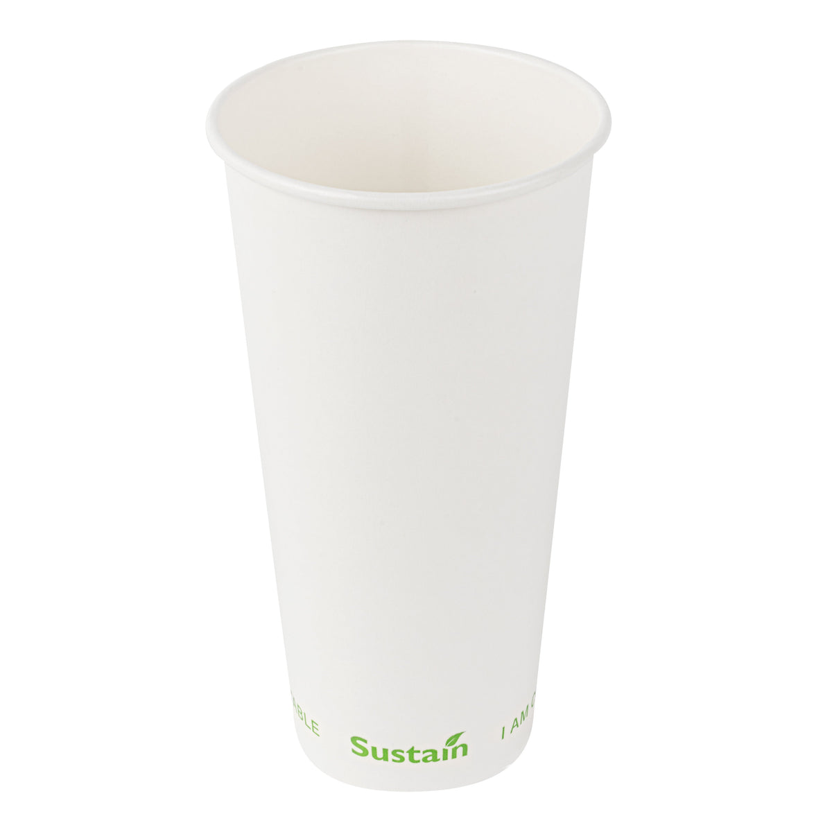 Cups, Cold, Sustain 22 Ounce, PLA-Lined Paper, White, 3.5 x 3.5 x 6.75 Inch, 1 Each,50 - 1 COUNT