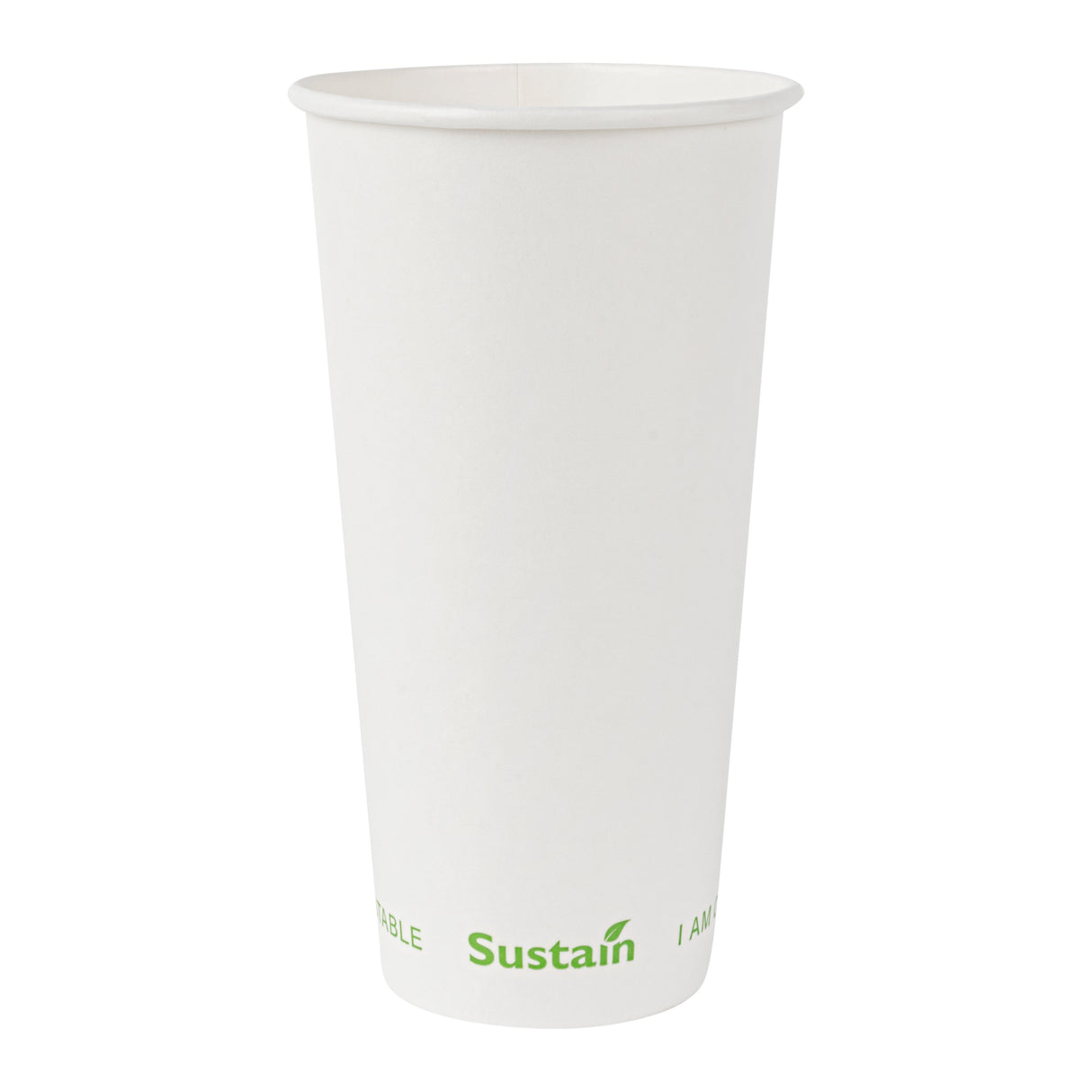 Cups, Cold, Sustain 20 Ounce, PLA-Lined Paper, White, 3.5 x 3.5 x 6.25 Inch,50 - 1 EACH