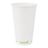 Cups, Cold, Sustain 16 Ounce, PLA-Lined Paper, White, 3.5 x 3.5 x 5.5 Inch, 1 Each,50 - 1 COUNT