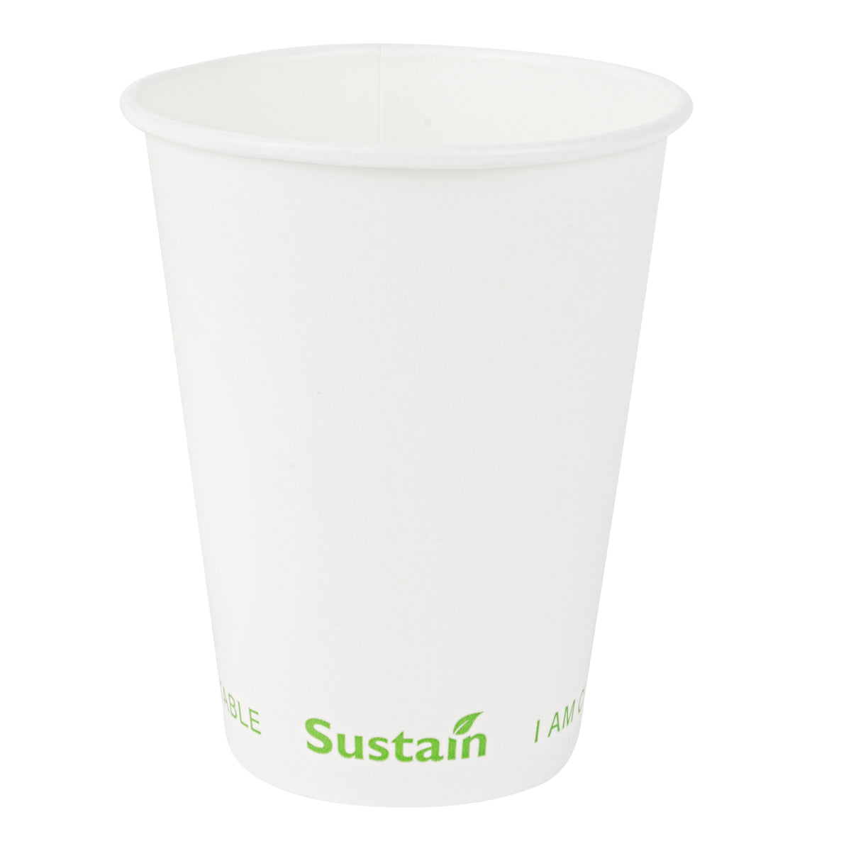 Cups, Cold, Sustain 12 Ounce, PLA-Lined Paper, White, 3.5 x 3.5 x 4.25 Inch, 1 Each,50 - 1 COUNT