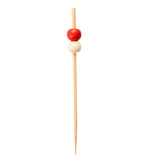 Skewers, 2.75 Inch, Bamboo, Red & White Beaded,1000 - 1 EACH