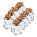 Jar, Herb, 2 Ounce, Square, Clear, Glass with Cork Lid,10 - 1 EACH
