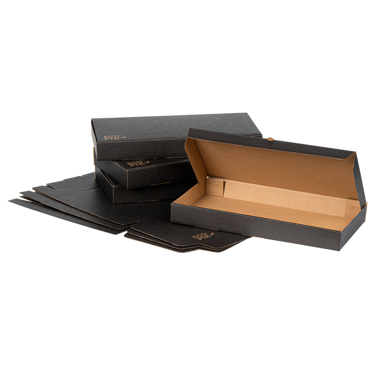 Boxes, Flatbread, 14 x 7 x 1.5 Inch, Paper, Kraft & Black, Corrugated, 1 Each,50 - 1 COUNT