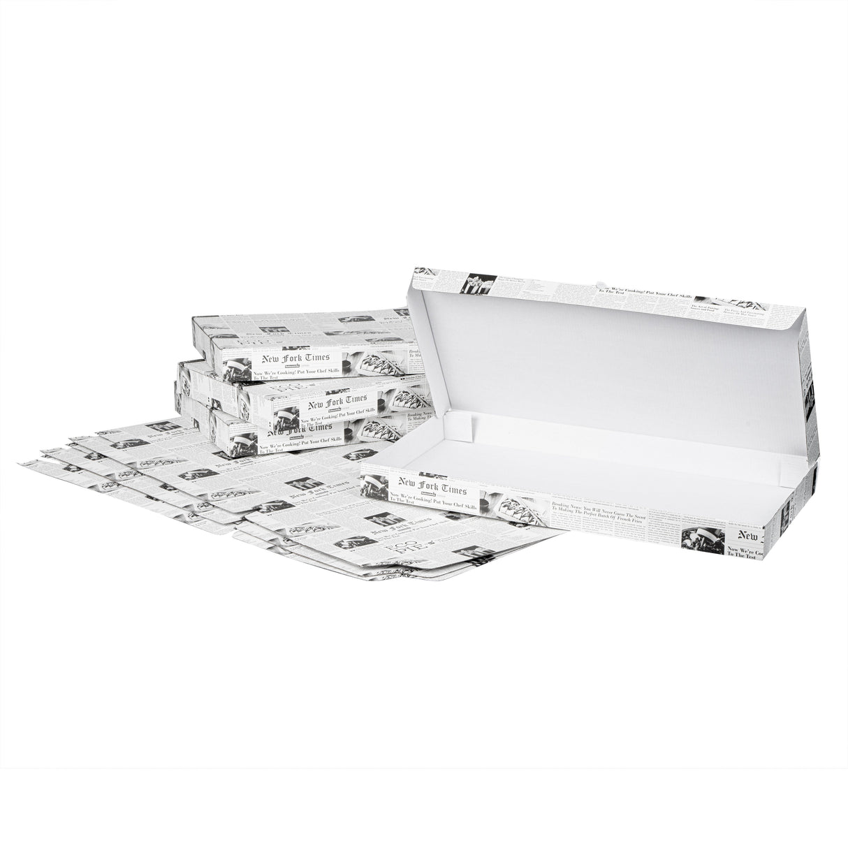 Boxes, Flatbread, 24 x 8 x 2 Inch, Paper, Newsprint & White, Corrugated,50 - 1 EACH