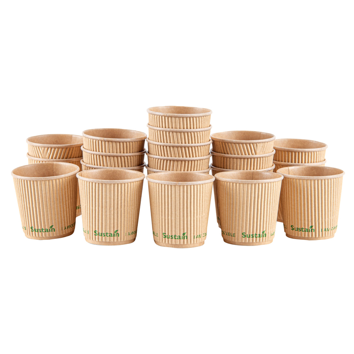 Cups, Hot, Sustain 4 Ounce, PLA-Lined Paper, Kraft, 2.5 x 2.5 x 2.25 Inch,500 - 1 EACH