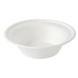 Bowls, Pulp Safe, Sugarcane & Bagasse, White, Round, 6 x 6 x 1.75 Inch, 1 Each,100 - 1 COUNT