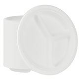 Plates, 3-Compartment, Pulp Safe 10.25 x 10.25 x 1 Inch, Sugarcane & Bagasse, White, 1 Each,100 - 1 COUNT