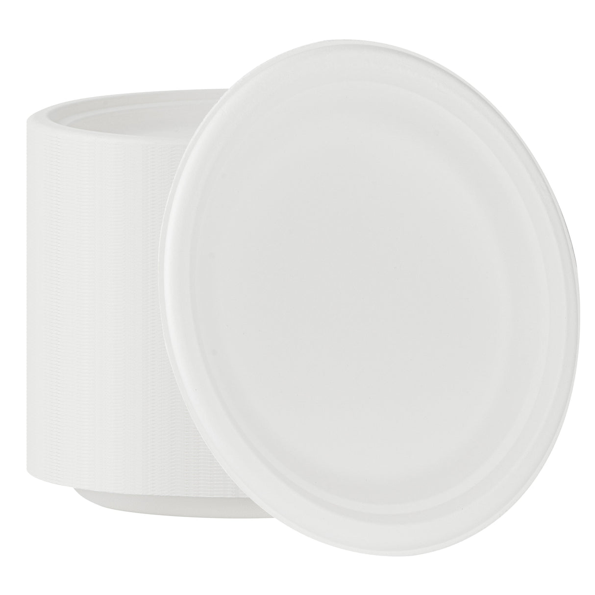 Plates, Pulp Safe 8.75 x 8.75 x 0.75 Inch, Sugarcane & Bagasse, White, Round,100 - 1 EACH