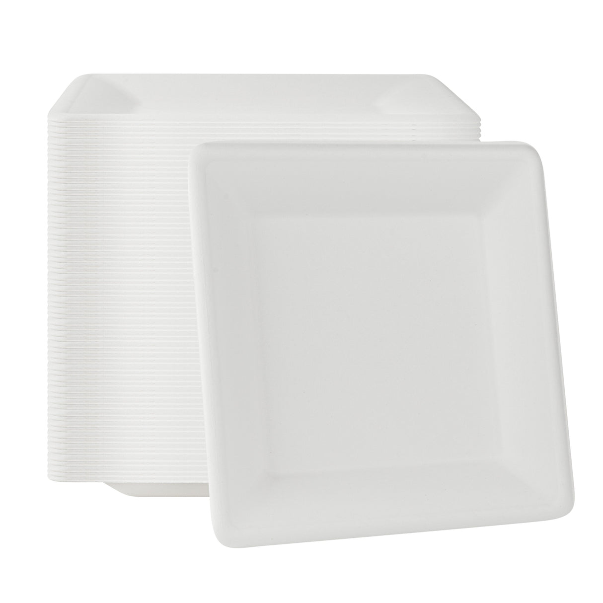 Plates, Pulp Safe 10.25 x 10.25 x 0.5 Inch, Sugarcane & Bagasse, White, Square,100 - 1 EACH