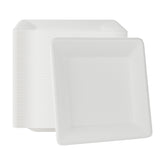 Plates, Pulp Safe 10.25 x 10.25 x 0.5 Inch, Sugarcane & Bagasse, White, Square,100 - 1 EACH