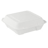 Containers, Pulp Safe 32 Ounce, Sugarcane & Bagasse, White, 9.25 x 9.25 x 3.25 Inch, Clamshell,100 - 1 EACH