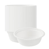 Bowls, Salad, Pulp Safe, Sugarcane & Bagasse, White, Round, 5.25 x 5.25 x 1.75 Inch,100 - 1 EACH