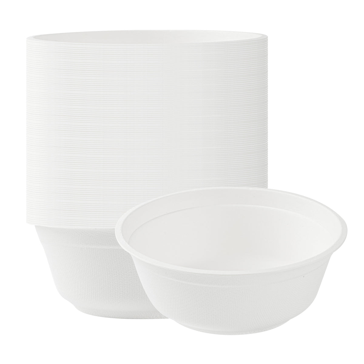 Bowls, Salad, Pulp Safe, Sugarcane & Bagasse, White, Round, 7 x 7 x 2.75 Inch, 1 Each,100 - 1 COUNT