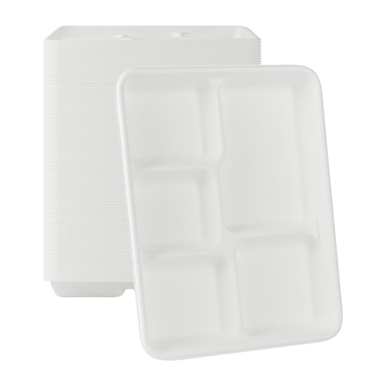 Trays, Pulp Safe 10.5 x 8.5 x 1 Inch, Sugarcane, White,100 - 1 EACH