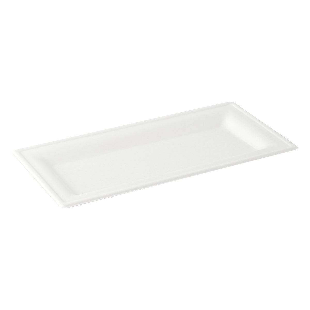 Plates, Pulp Safe 10 x 5 x 0.5 Inch, Sugarcane & Bagasse, White, Rectangular, 1 Each,100 - 1 COUNT