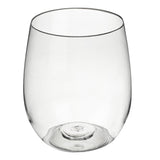 Cups, Wine, 12 Ounce, Plastic, Clear, Stemless,10 - 1 EACH