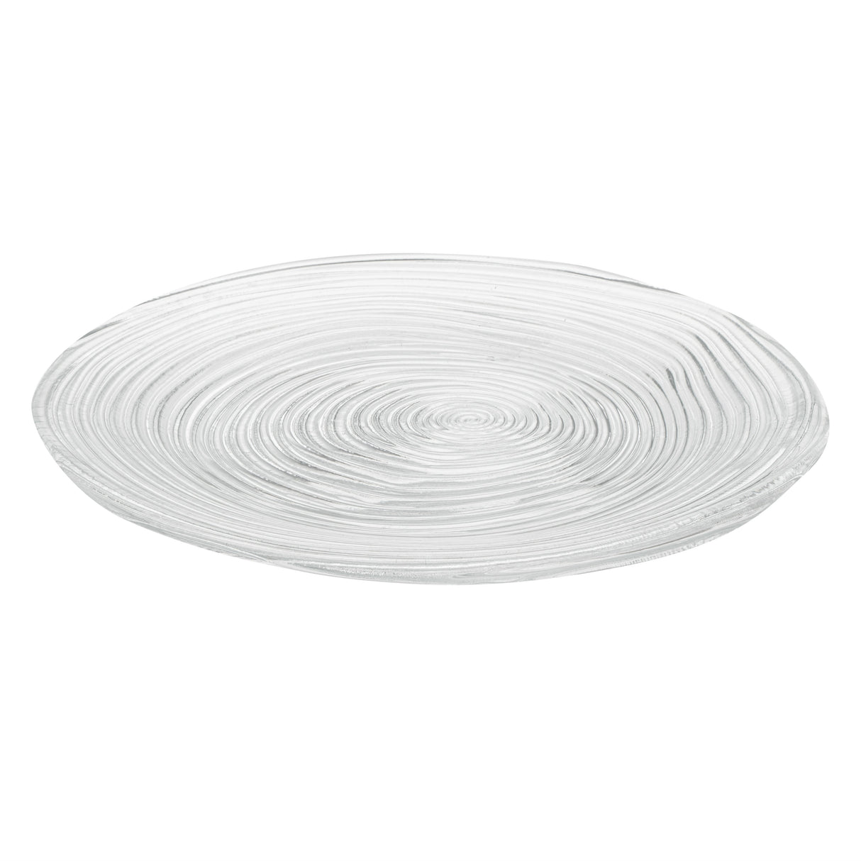 Plates, Vetri 9.5 x 9.5 x 0.75 Inch, Glass Swirl, Clear, Round,6 - 1 EACH