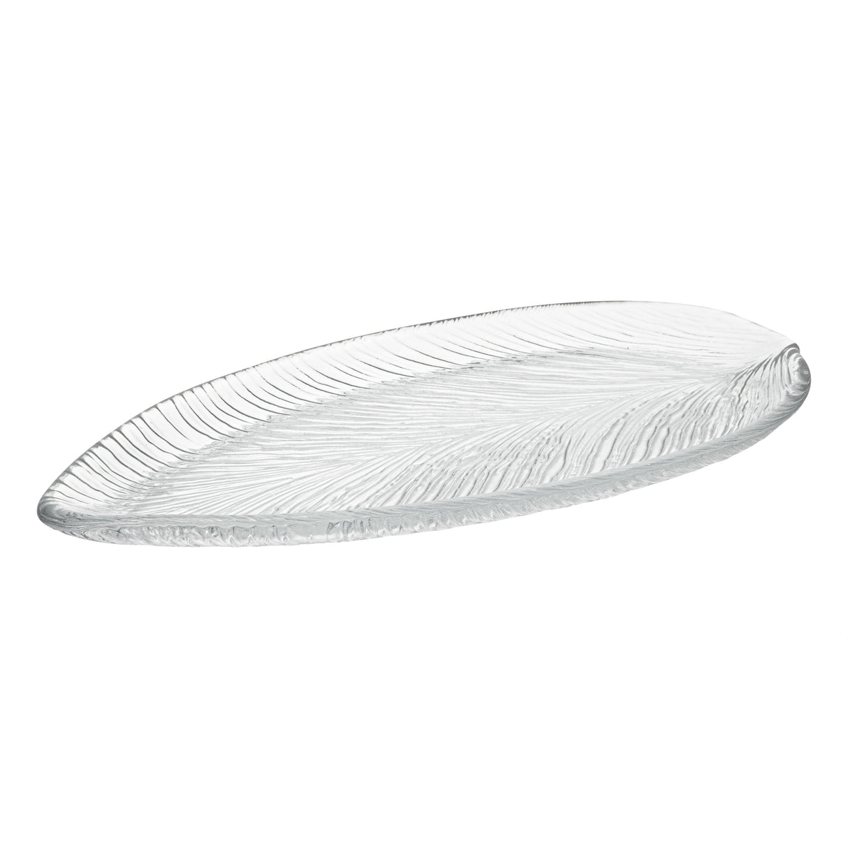 Plates, Serving, Vetri 11.75 x 5.5 x 0.75 Inch, Glass, Clear, Leaf,6 - 1 EACH