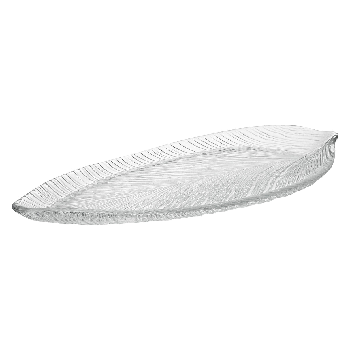 Plates, Serving, Vetri 17 x 7.75 x 1.25 Inch, Glass, Clear, Leaf,6 - 1 EACH