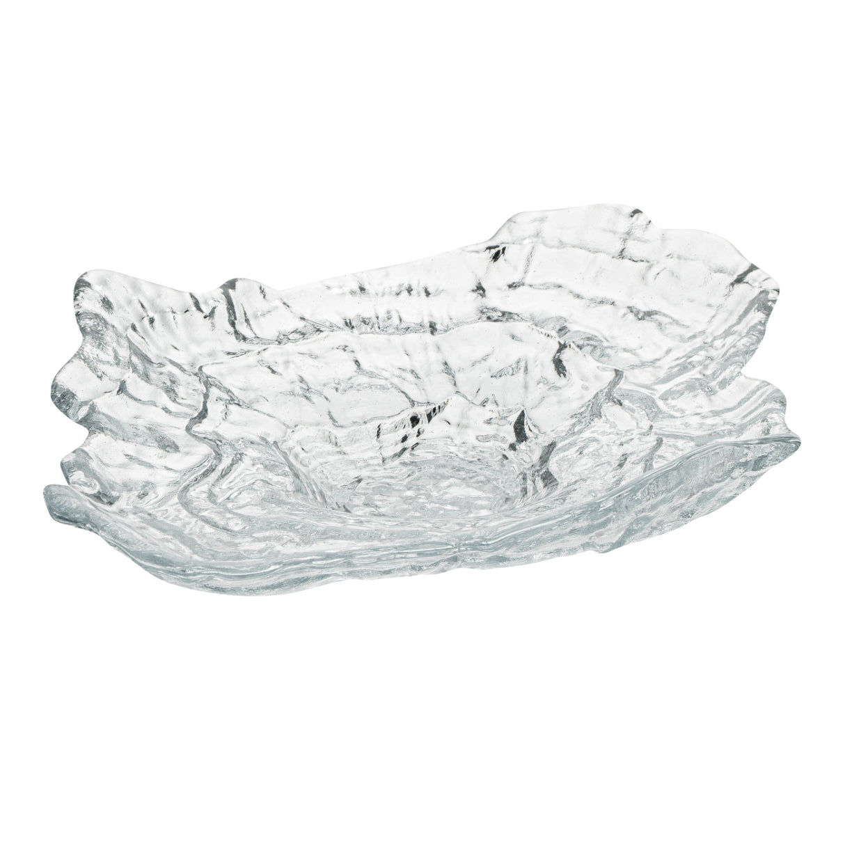 Plates, Vetri 8.75 x 6.75 x 1.75 Inch, Glass, Clear, Abstract Seashell,6 - 1 EACH