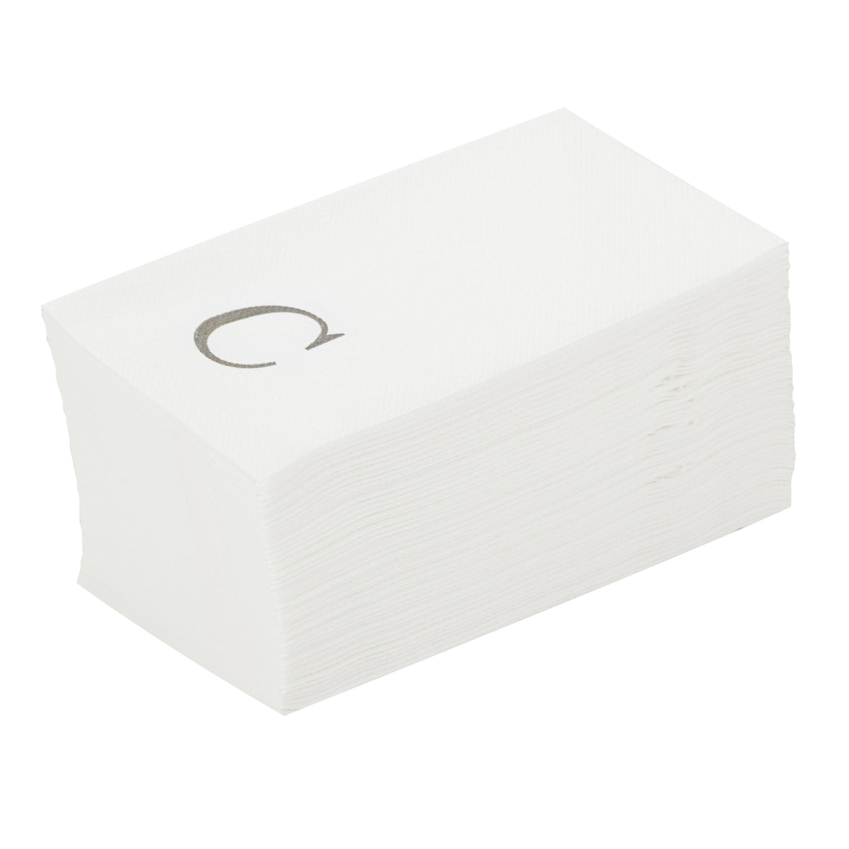 Towels, Guest, Luxenap, Linen-Like, White, with Silver Sans Serif Letter C, Air Laid, 15.75 x 8 Inch, 1 Each,2000 - 1 COUNT