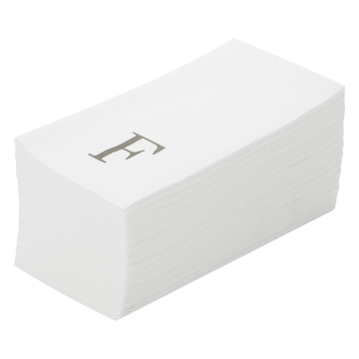 Towels, Guest, Luxenap, Linen-Like, White, with Silver Sans Serif Letter F, Air Laid, 15.75 x 8 Inch, 1 Each,2000 - 1 COUNT