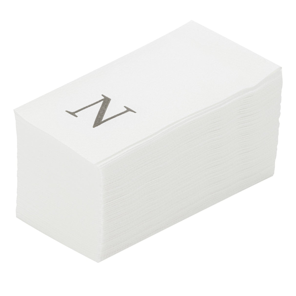 Towels, Guest, Luxenap, Linen-Like, White, with Silver Sans Serif Letter N, Air Laid, 15.75 x 8 Inch,2000 - 1 EACH