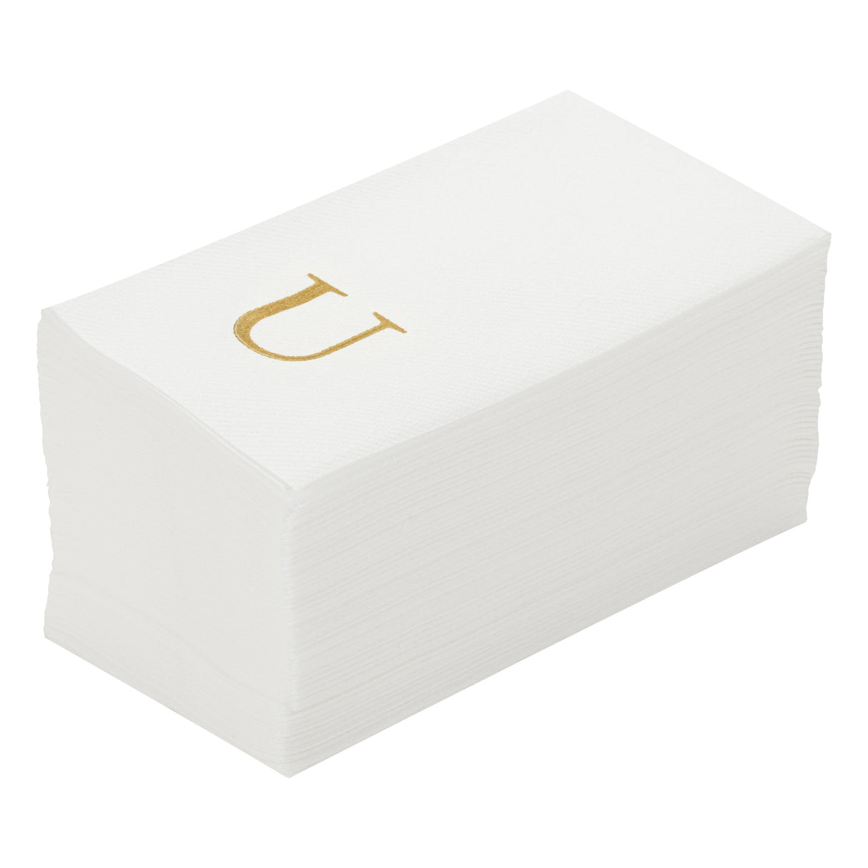 Towels, Guest, Luxenap, Linen-Like, White, with Gold Sans Serif Letter U, Air Laid, 15.75 x 8 Inch,2000 - 1 EACH