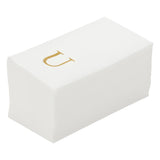 Towels, Guest, Luxenap, Linen-Like, White, with Gold Sans Serif Letter U, Air Laid, 15.75 x 8 Inch,2000 - 1 EACH