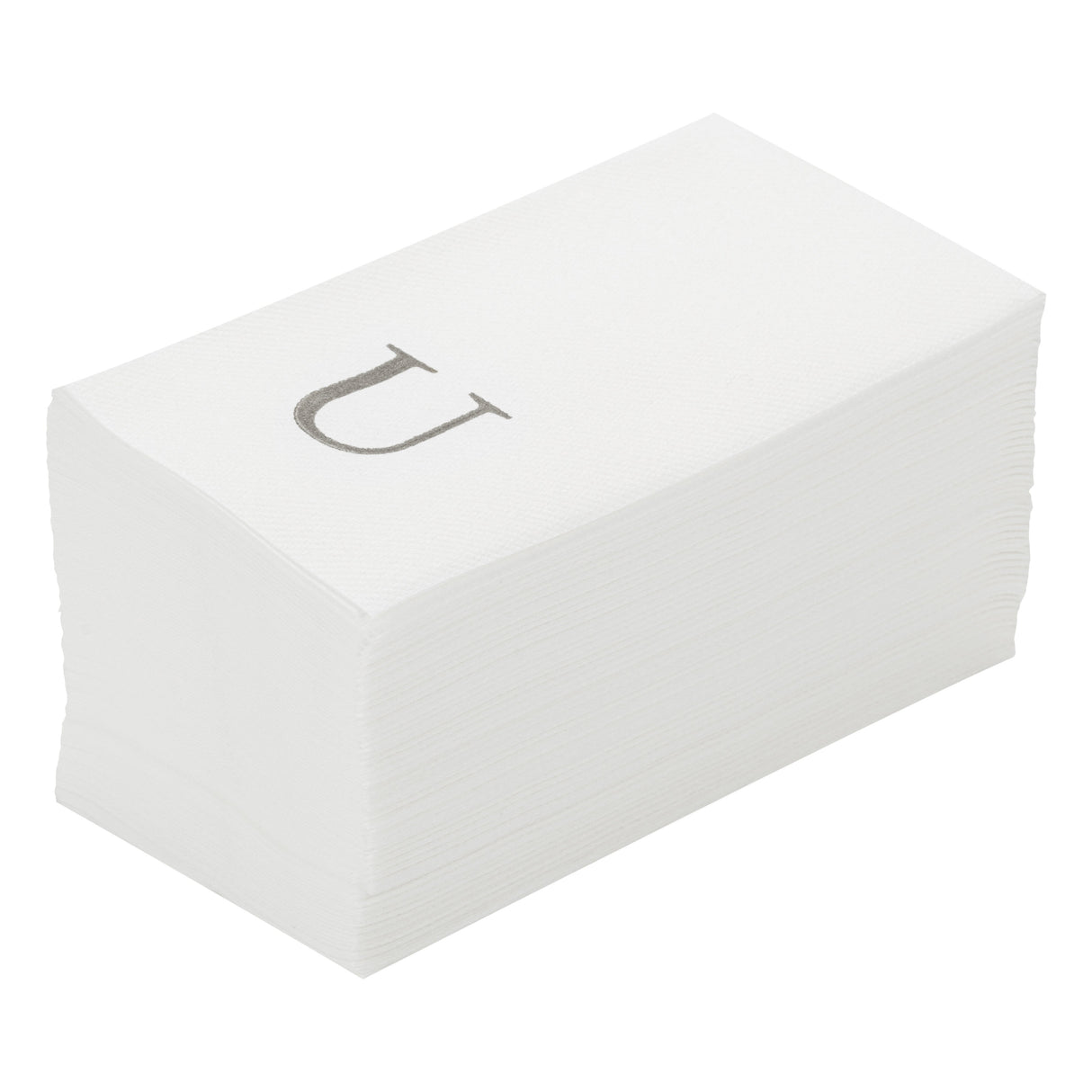 Towels, Guest, Luxenap, Linen-Like, White, with Silver Sans Serif Letter U, Air Laid, 15.75 x 8 Inch,2000 - 1 EACH