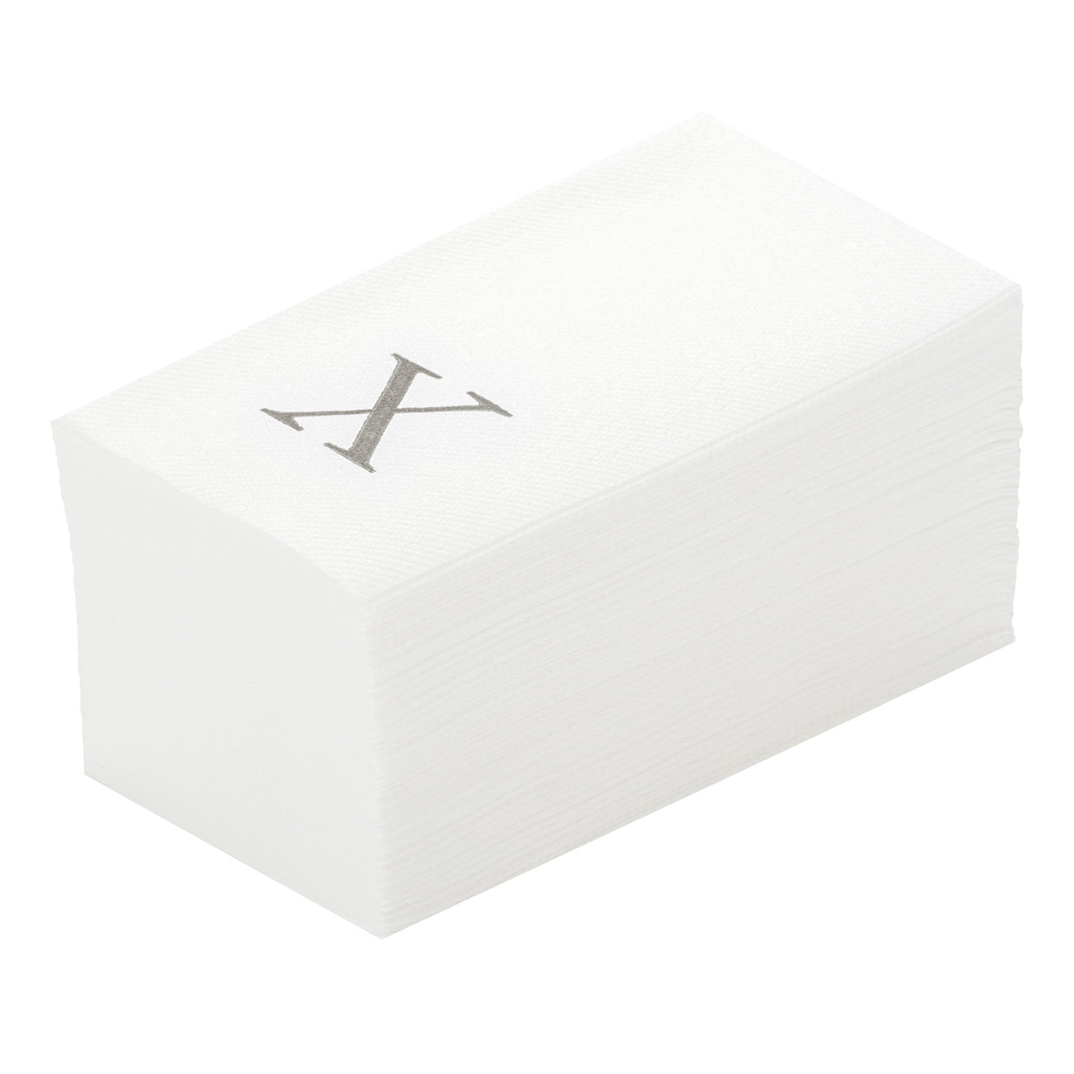 Towels, Guest, Luxenap, Linen-Like, White, with Silver Sans Serif Letter X, Air Laid, 15.75 x 8 Inch,2000 - 1 EACH