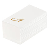 Towels, Guest, Luxenap, Linen-Like, White, with Gold Cursive Letter A, Air Laid, 15.75 x 8 Inch, 1 Each,2000 - 1 COUNT