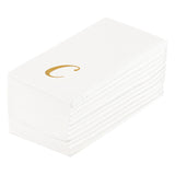 Towels, Guest, Luxenap, Linen-Like, White, with Gold Cursive Letter C, Air Laid, 15.75 x 8 Inch,2000 - 1 EACH