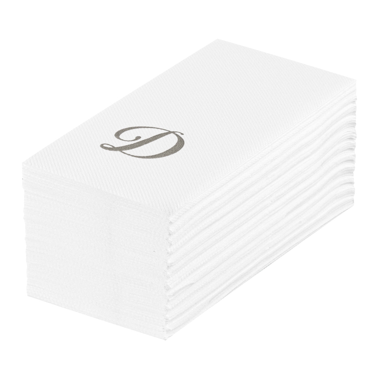 Towels, Guest, Luxenap, Linen-Like, White, with Silver Cursive Letter D, Air Laid, 15.75 x 8 Inch,2000 - 1 EACH