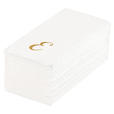 Towels, Guest, Luxenap, Linen-Like, White, with Gold Cursive Letter E, Air Laid, 15.75 x 8 Inch,2000 - 1 EACH