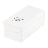 Towels, Guest, Luxenap, Linen-Like, White, with Silver Cursive Letter F, Air Laid, 15.75 x 8 Inch,2000 - 1 EACH