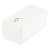 Towels, Guest, Luxenap, Linen-Like, White, with Gold Cursive Letter G, Air Laid, 15.75 x 8 Inch,2000 - 1 EACH