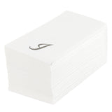 Towels, Guest, Luxenap, Linen-Like, White, with Silver Cursive Letter I, Air Laid, 15.75 x 8 Inch,2000 - 1 EACH