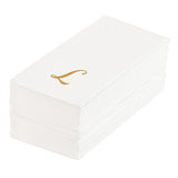 Towels, Guest, Luxenap, Linen-Like, White, with Gold Cursive Letter L, Air Laid, 15.75 x 8 Inch,2000 - 1 EACH