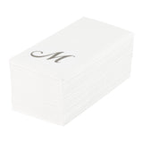 Towels, Guest, Luxenap, Linen-Like, White, with Silver Cursive Letter M, Air Laid, 15.75 x 8 Inch,2000 - 1 EACH