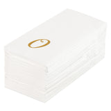 Towels, Guest, Luxenap, Linen-Like, White, with Gold Cursive Letter O, Air Laid, 15.75 x 8 Inch,2000 - 1 EACH