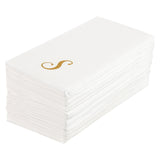 Towels, Guest, Luxenap, Linen-Like, White, with Gold Cursive Letter S, Air Laid, 15.75 x 8 Inch,2000 - 1 EACH